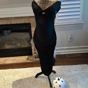 Women’s black off shoulder maternity dress